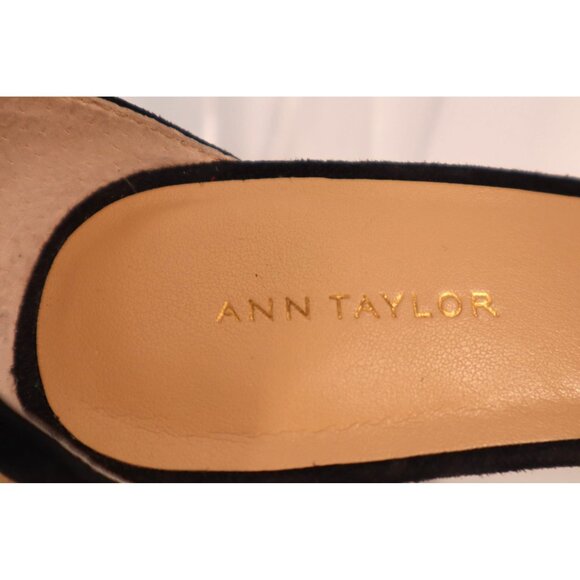 ANN TAYLOR by Black Suede Block Heel Sandals‎ with Ankle Strap Size 6.5 - Picture 10 of 10